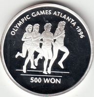 Nord-Korea -- 500 Won 1995 - Olympic Games  - 1 Unze  Silber