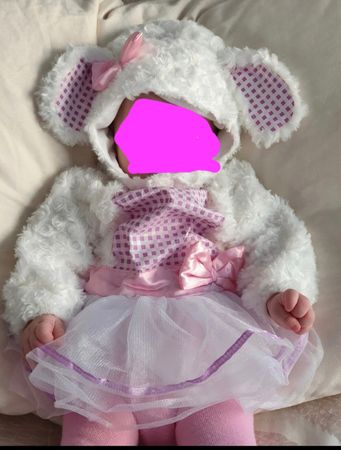 Fasnacht Kostüm Lämmchen/Lamm/Tier GR. 74 / Karneval