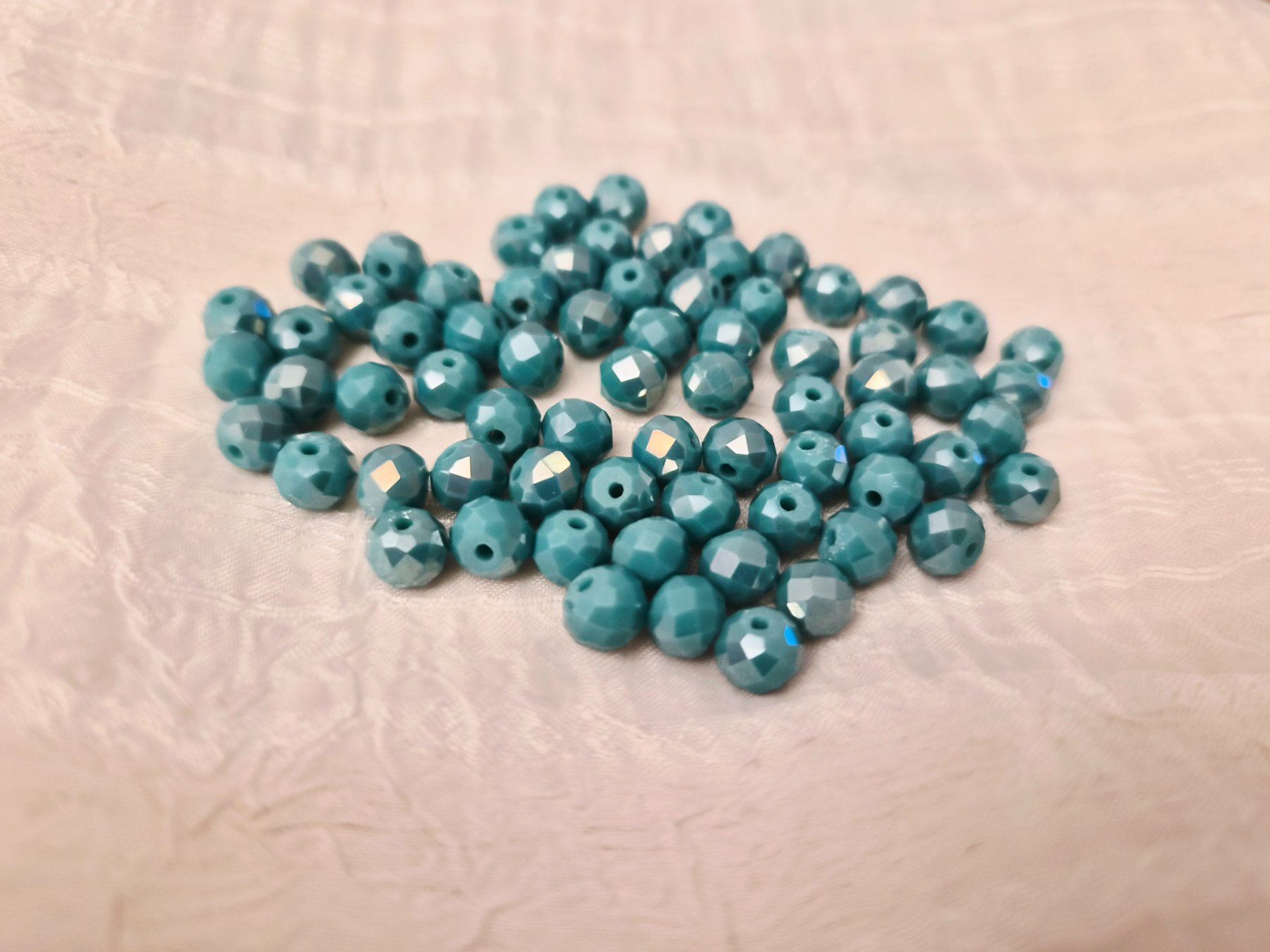 Perle (finte): Glasschliffperlen 8mm türkis 70 stk – Nuovo e nell'imballaggio originale da Dietikon venduto da Eleda 3