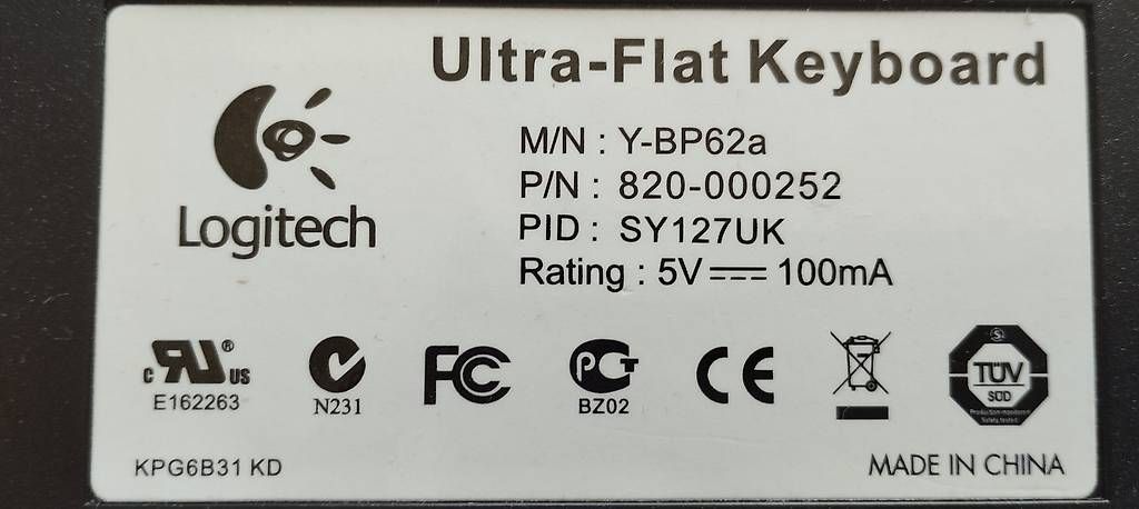Tastiere: Logitech Ultra-Flat Keyboard  flache USB Tastatur, Schwarz – Usato da Zollikofen venduto da pav_8lhm 2