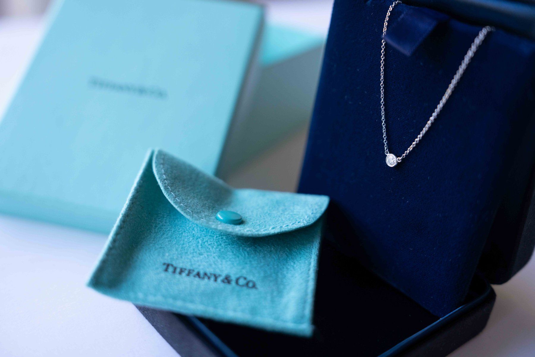 Tiffany & Co. Ketten: Tiffany - Elsa Peretti Single Diamond Platinum Pendant – Gebraucht aus Clarmont von sil_59s9 4