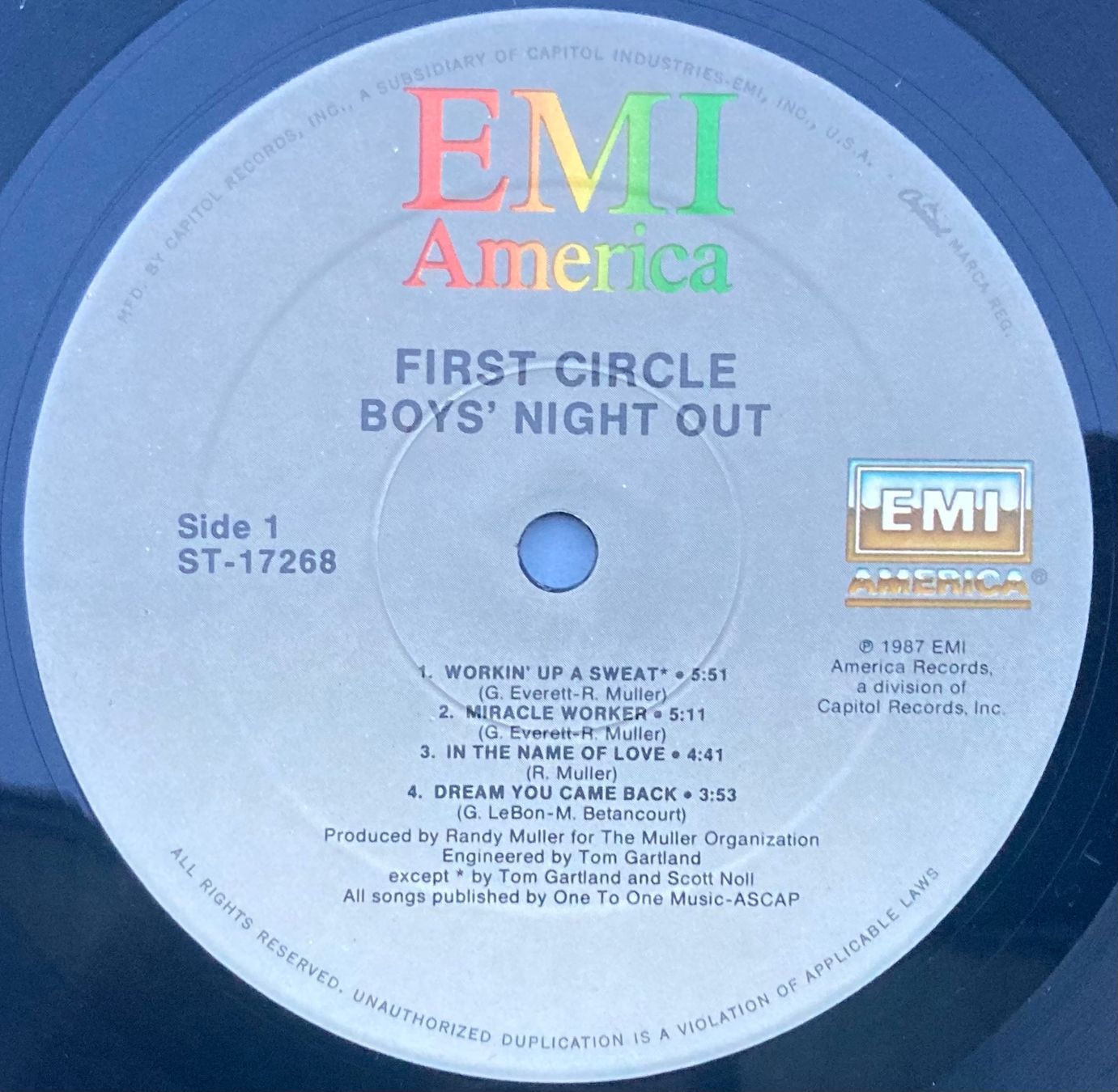 Vinyles: FIRST CIRCLE - BOYS' NIGHT OUT – D'occasion à Poliez-Pittet par Newtown-Records 2