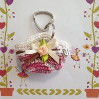 1 Tasche Schlüsselanhänger gehäkelt , borsetta uncinetto 976