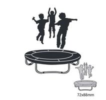Neues   Stanzschablonenset Kinder auf Trampolin