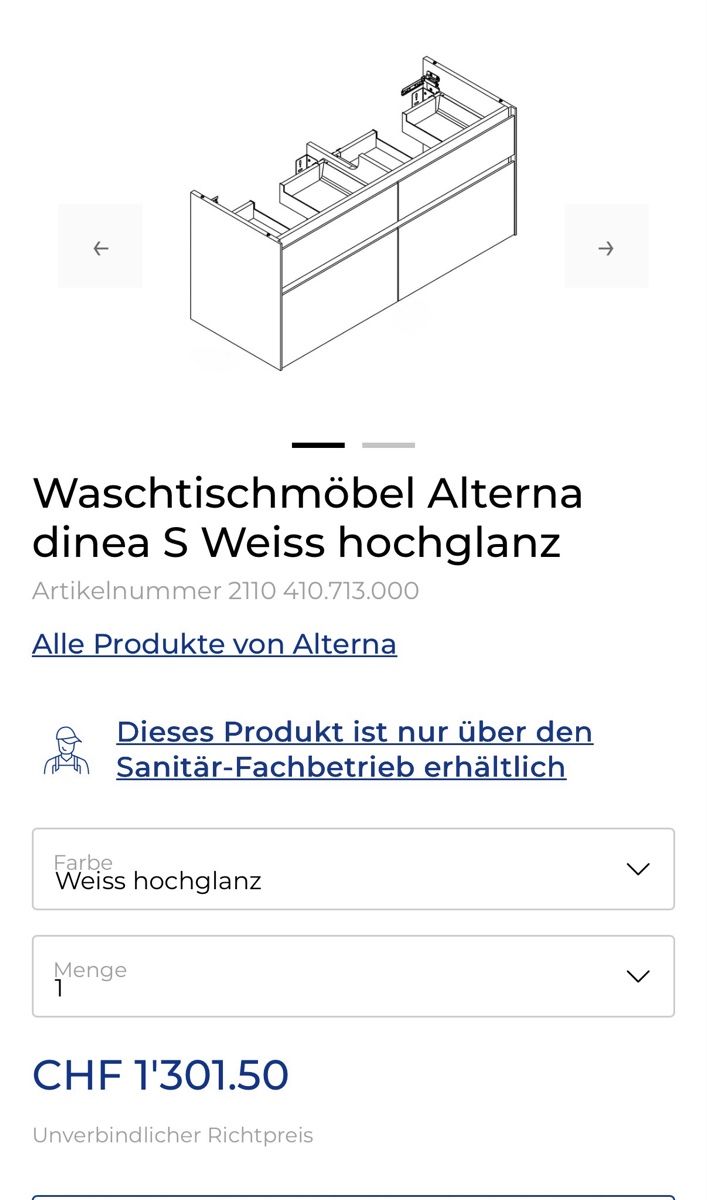 Alterna Badezimmermöbel: Waschtischmöbelset Alterna dinea S – Neu und originalverpackt aus Amriswil von deluxe_bad 1