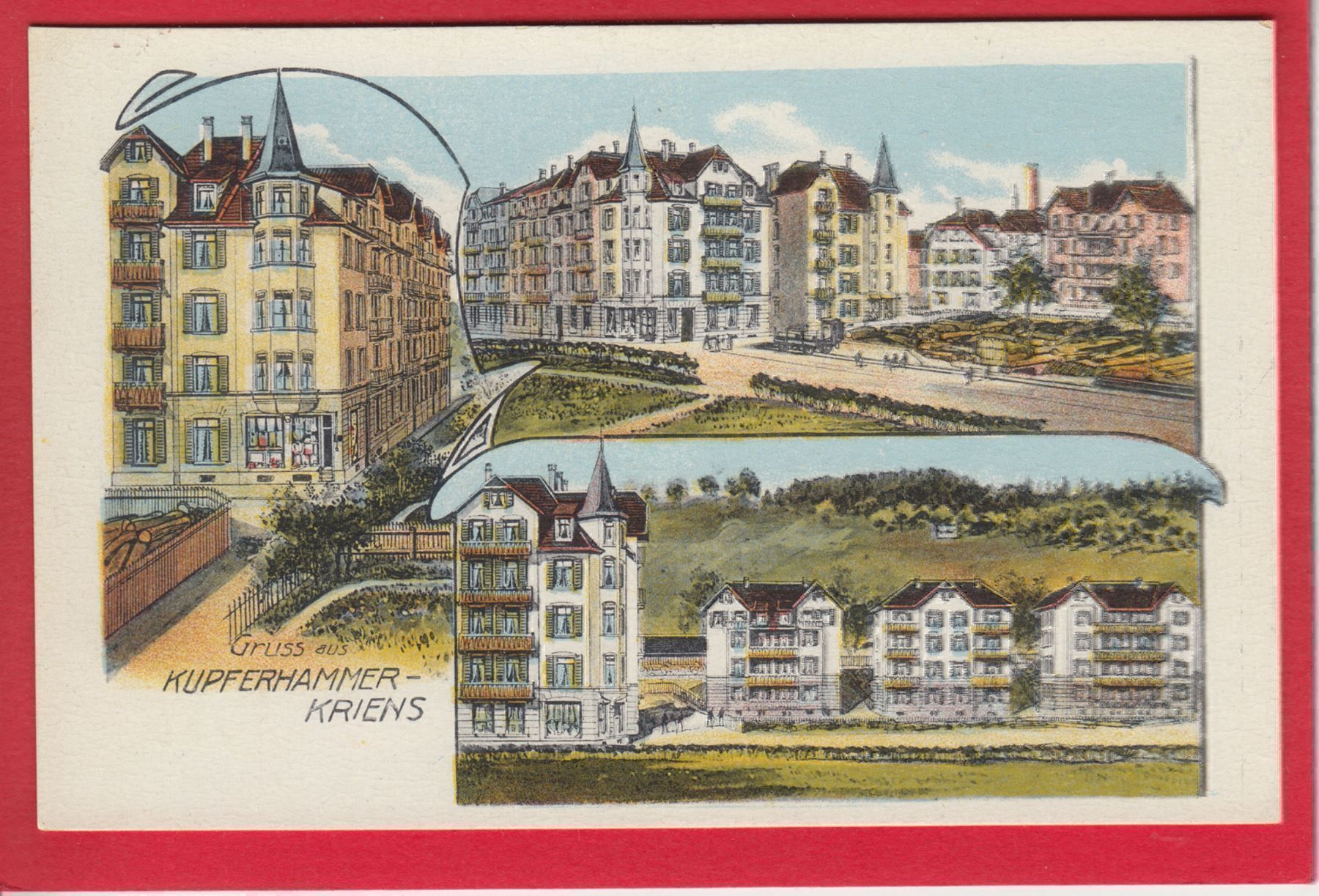 Cartoline postali: KRIENS HAMMERSCHMIEDE, LITHO – Usato da Grüningen venduto da Kartensammler