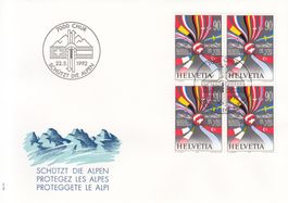 SBK 831 im 4er-Block FDC