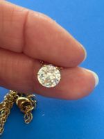 Luxus Elegante Edelsthal Zirkonia Kette Farbe : Gold / weiss