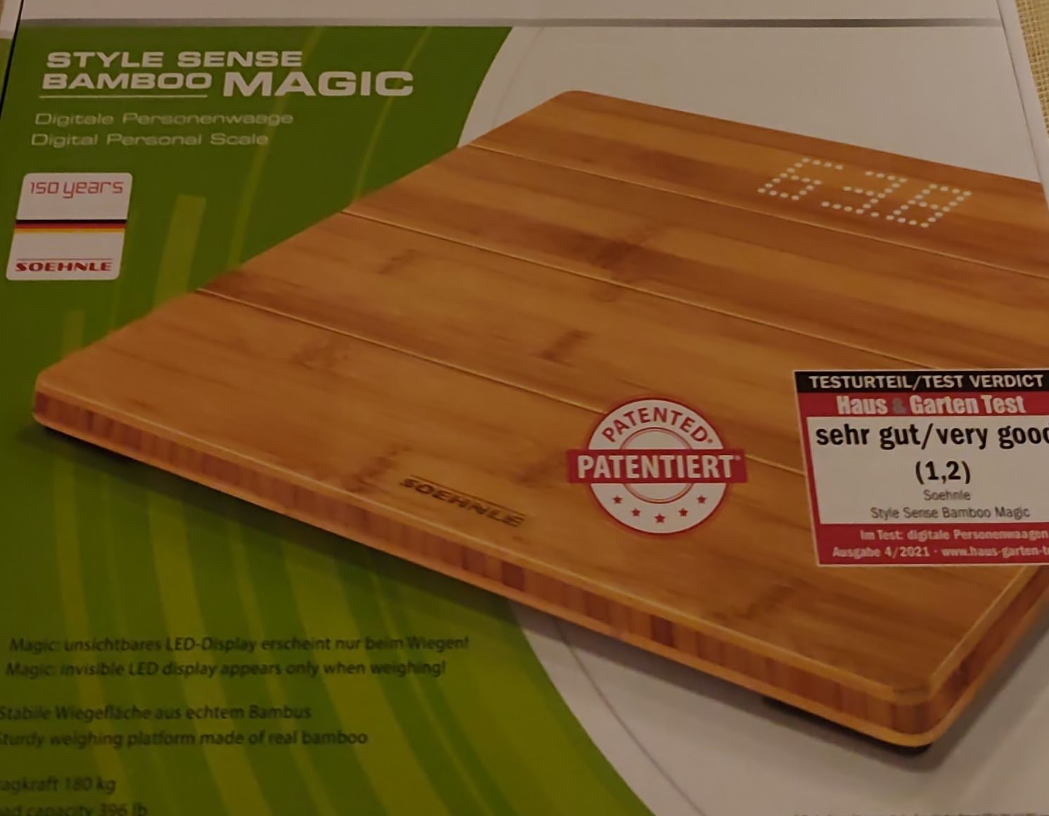 Soehnle Bilance pesapersone: Style Sense Bamboo Magic Personenwaage – Nuovo e nell'imballaggio originale da Gossau SG venduto da ds_5rsc