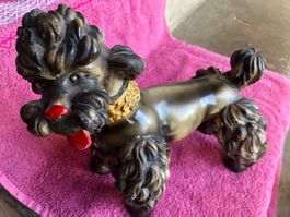 Pudel Porzellan Keramik signiert hund