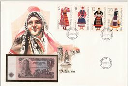 1 Lew Banknote Bulgarien 1974 - bulgarische Volkstrachten