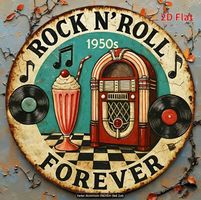 Schild Vintage 1950er Rock 'n' Roll Forever