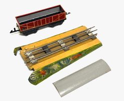 Märklin 2502 / 0 Brückenauffahrt & Distler Güterwagen Spur 0