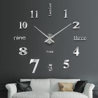 3D Wanduhr Groß XXL zum Kleben (60-120cm)