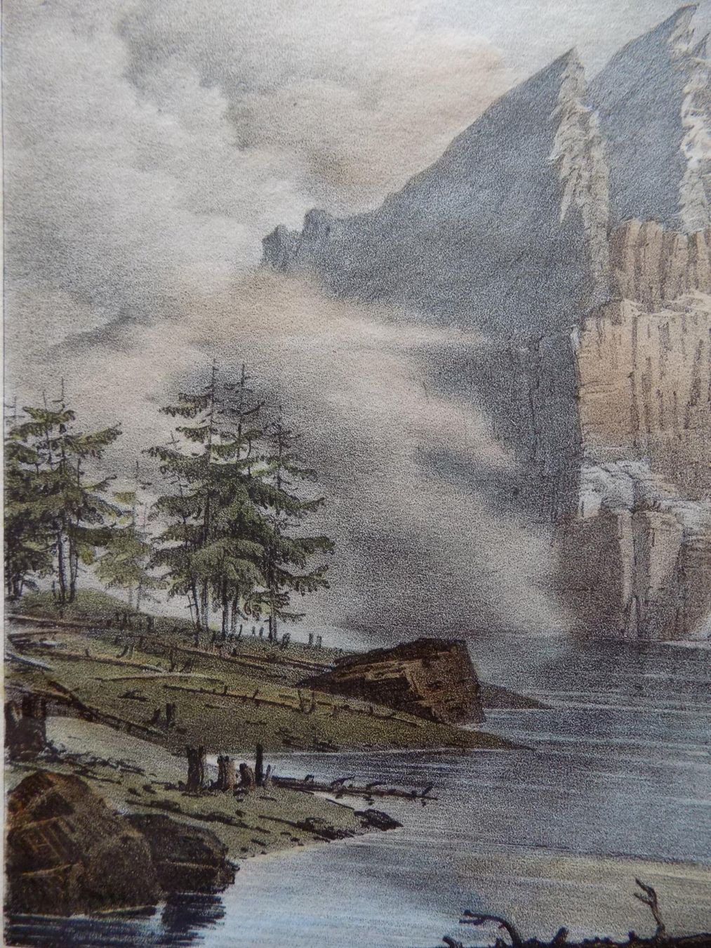 Stiche: Oeschinensee kolorierte Lithographie – Gebraucht aus Risch von Antikfee 4
