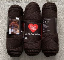 5 Stück x 100g braunes weiches & warmes Alpaka-Misch-Garn