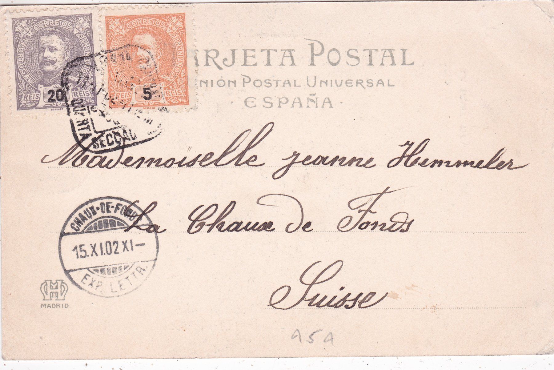 Cartes postales: Spanien Madrid La Equitativa 1902 – D'occasion à Herisau par Lisegrat2008 1