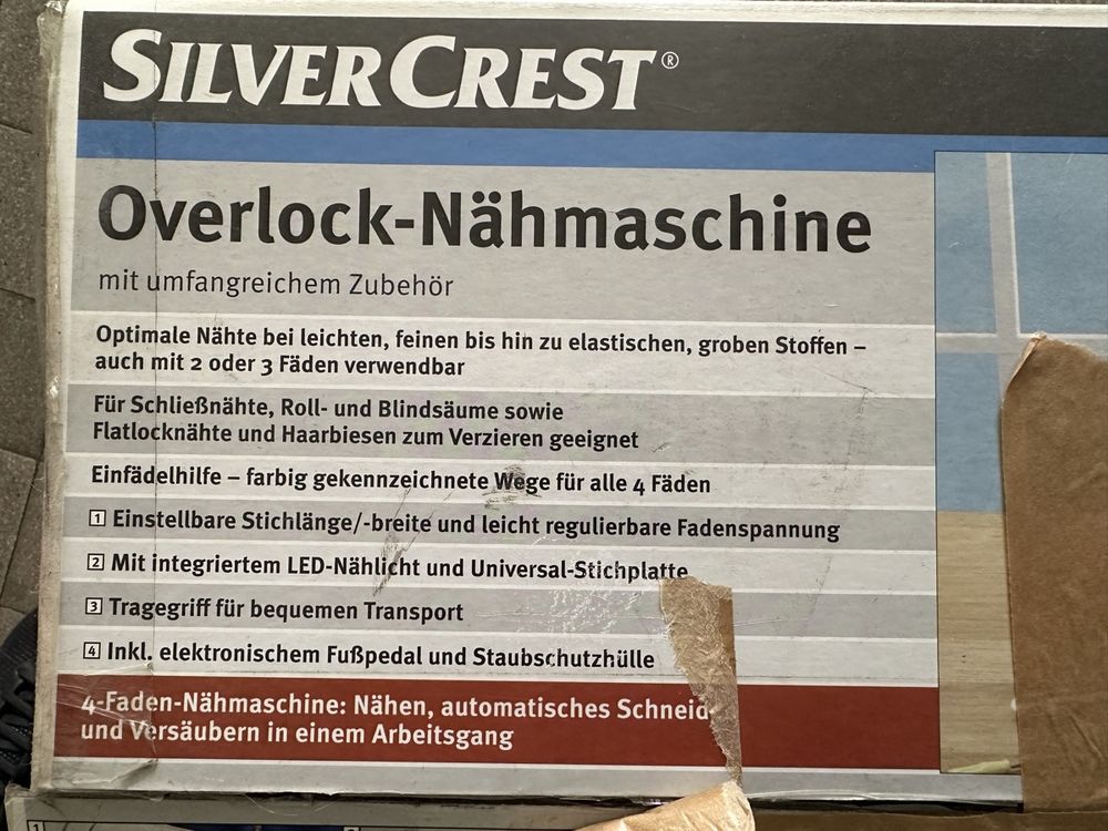 Overlock-Nähmaschine Silver Crest mit Zubehör | Kaufen auf Ricardo