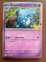 Pokemon Azumarill Holo 30 Jahre (Versand gratis)