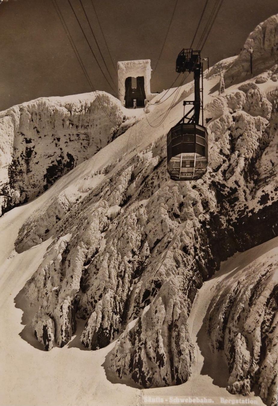 Ansichtskarten: SÄNTIS - Schwebebahn - Bergstation - 1952 – Gebraucht aus Delémont von Domdom1
