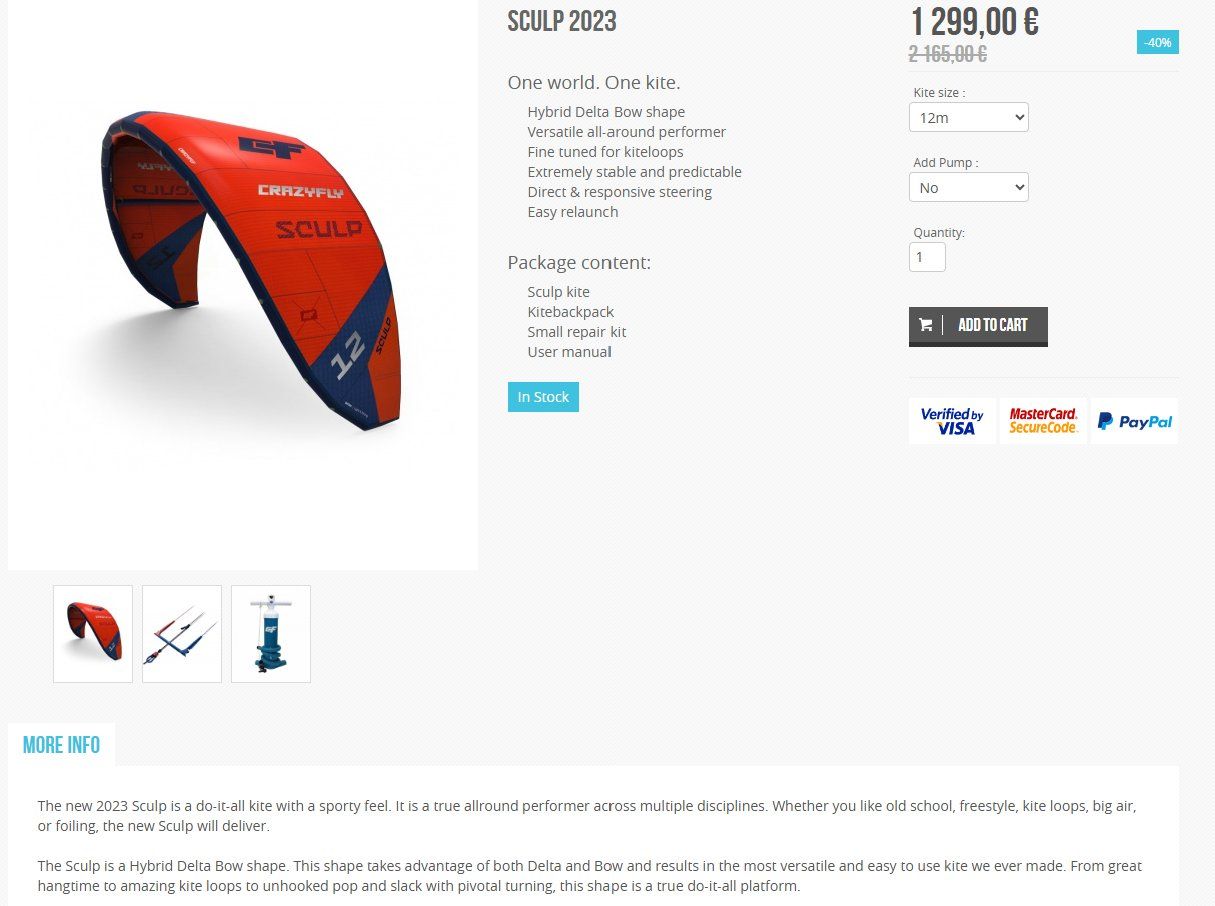 Kite: Crazyfly Sculp 2023 Kites inkl. Bar 9/12m – Gebraucht aus Fehraltorf von Faessler8 3