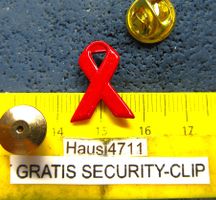 RED RIBBON ANTI AIDS HELP PIN
