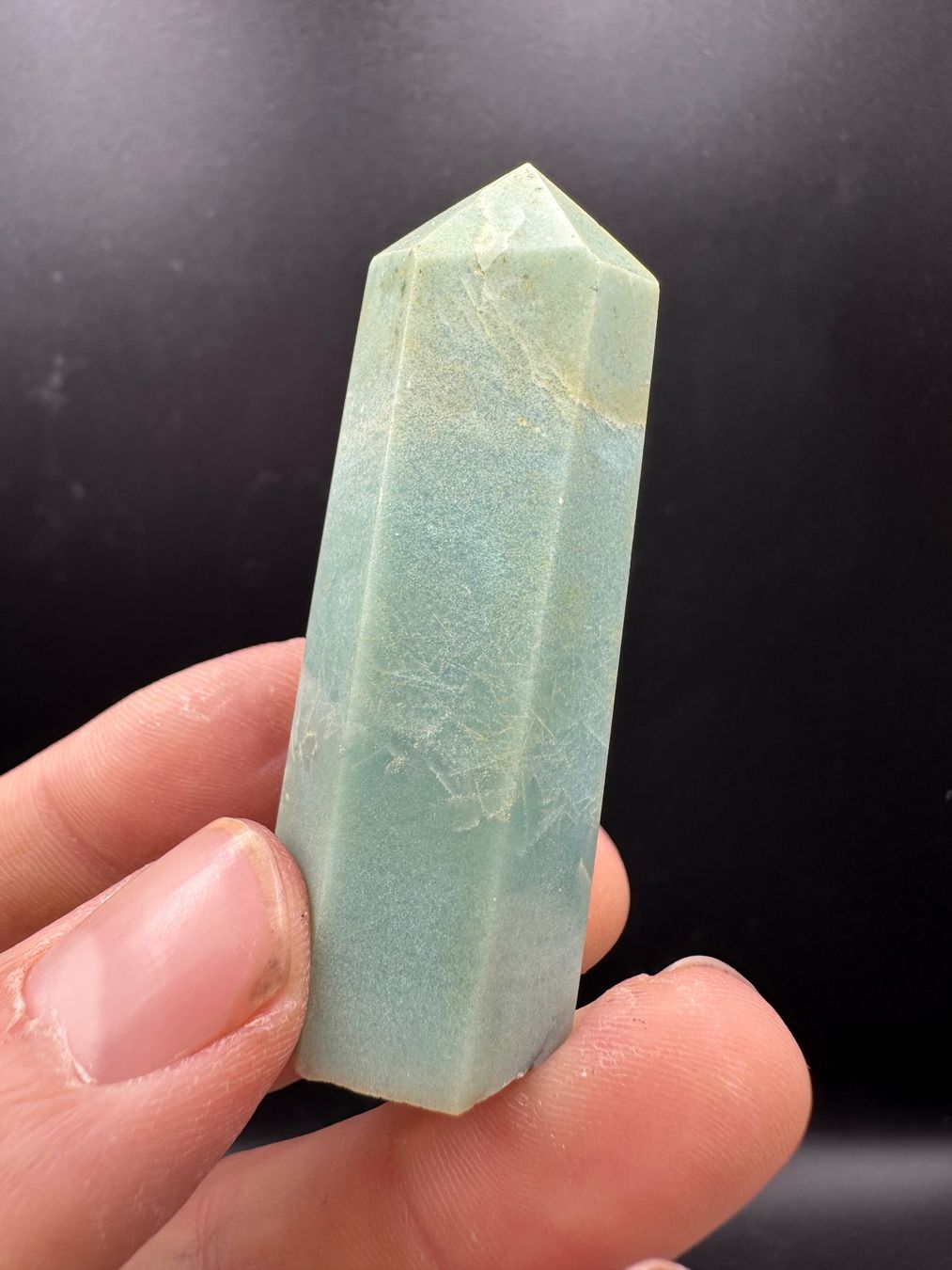 Minerali & Pietre curative: Amazonit Obelisk, Spitze – Nuovo e nell'imballaggio originale da Männedorf venduto da Handschmeichler