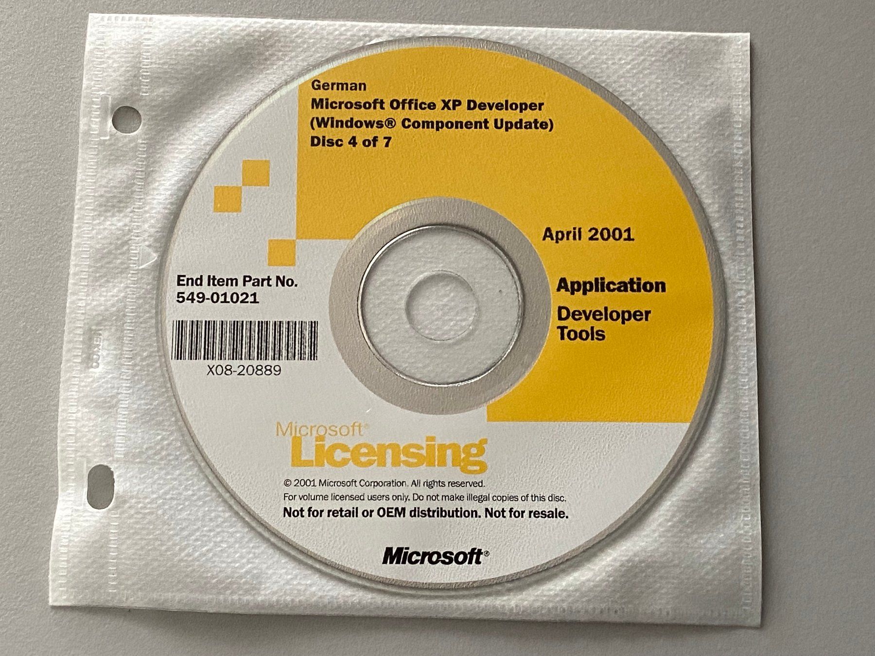 Microsoft Software: Microsoft Office XP Developer Kit - Datenträger – Difettoso da Langwiesen venduto da Restposten-24 5