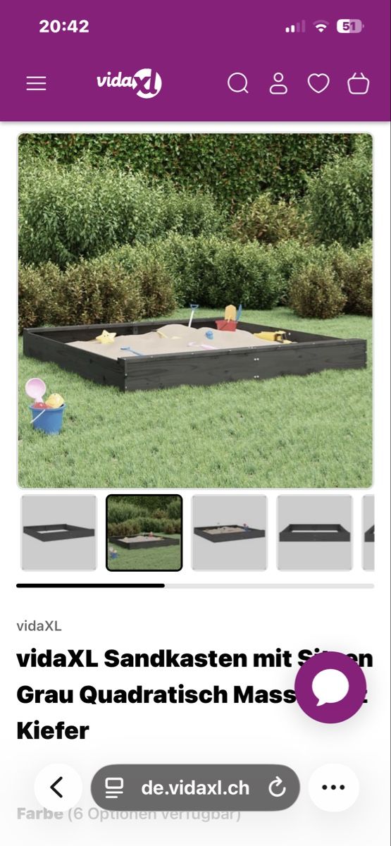 Sabbiera per bambini: Sandkasten farbe schwarz neu – Nuovo e nell'imballaggio originale da Niederried b. Kall venduto da NicoleS25