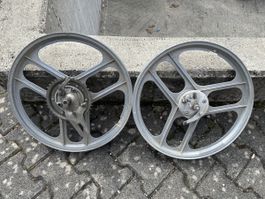 2x GRIMECA Guss Räder 17" mit Bremsplatten Töffli/Mofa
