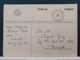 2 x Feldpost, Stabs Bat + Reg, 1939