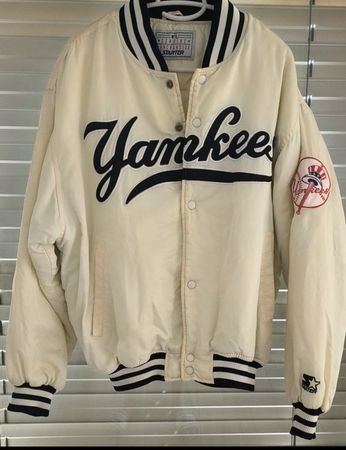 Starter Jacke New York Yankees beige weiss L