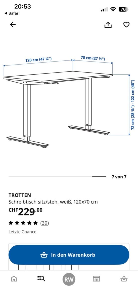 Schreibtische: Stehpult manuell einstellbar – Gebraucht aus Bern von rem_cmk2 5