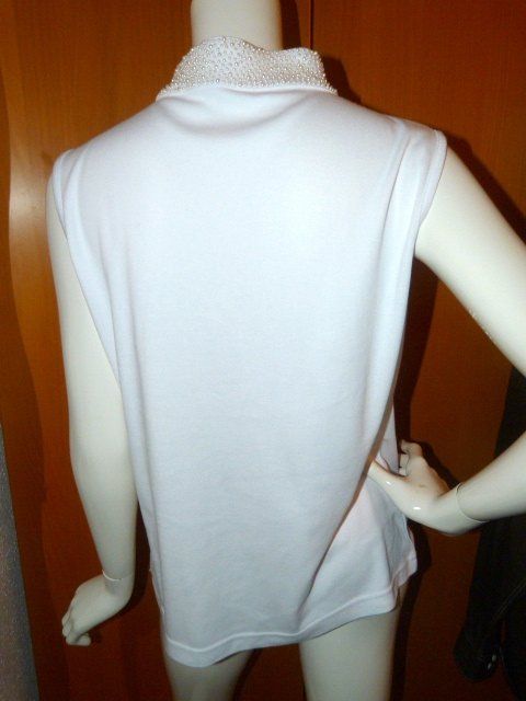 Top: Top mit Perlen bestickt, Gr. 40/42, weiss % – Usato da Nunningen venduto da Fashion-Ave51 5