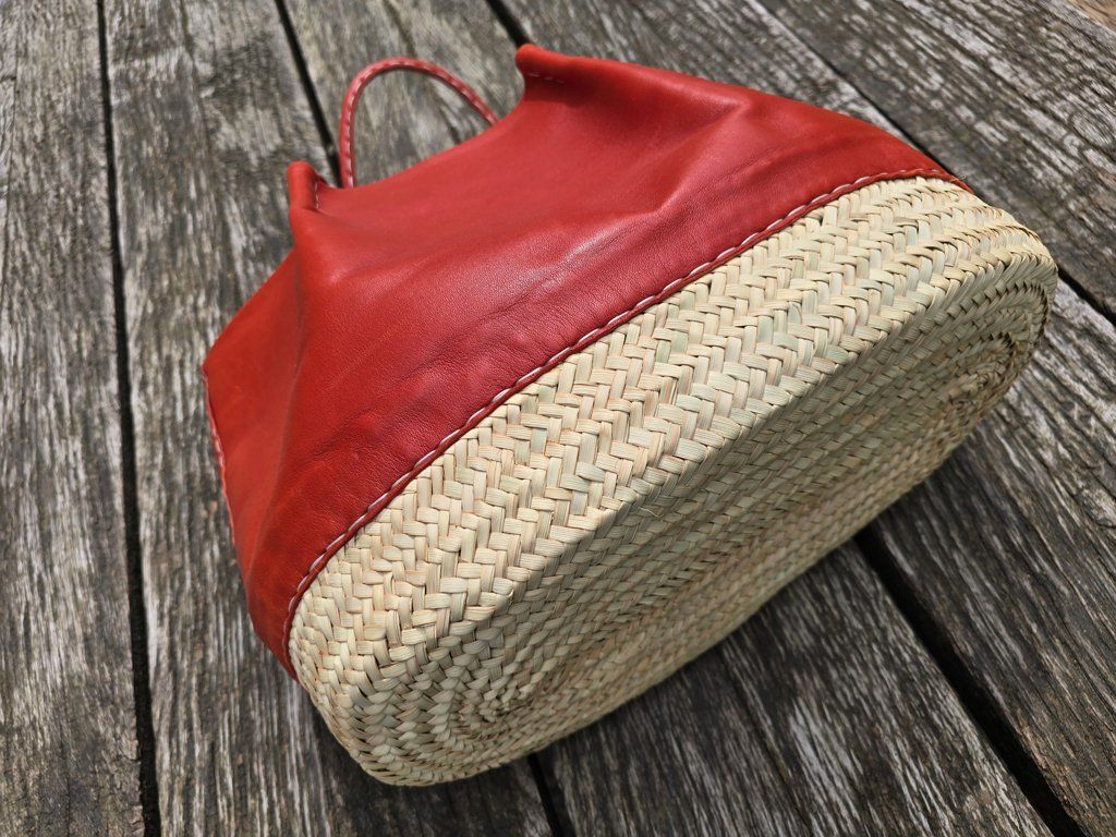 Borse da donna: Korb: Korbtasche Leder rot-ANGEBOT – Nuovo (secondo la descrizione) da Romanshorn venduto da Rachacha 1