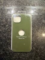 Coque silicone iPhone 14 Plus vert neuf 
