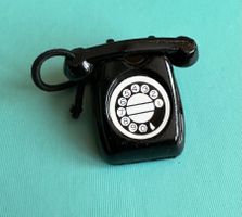 Telefon schwarz 50er Jahre Stil Metall fürs Puppenhaus