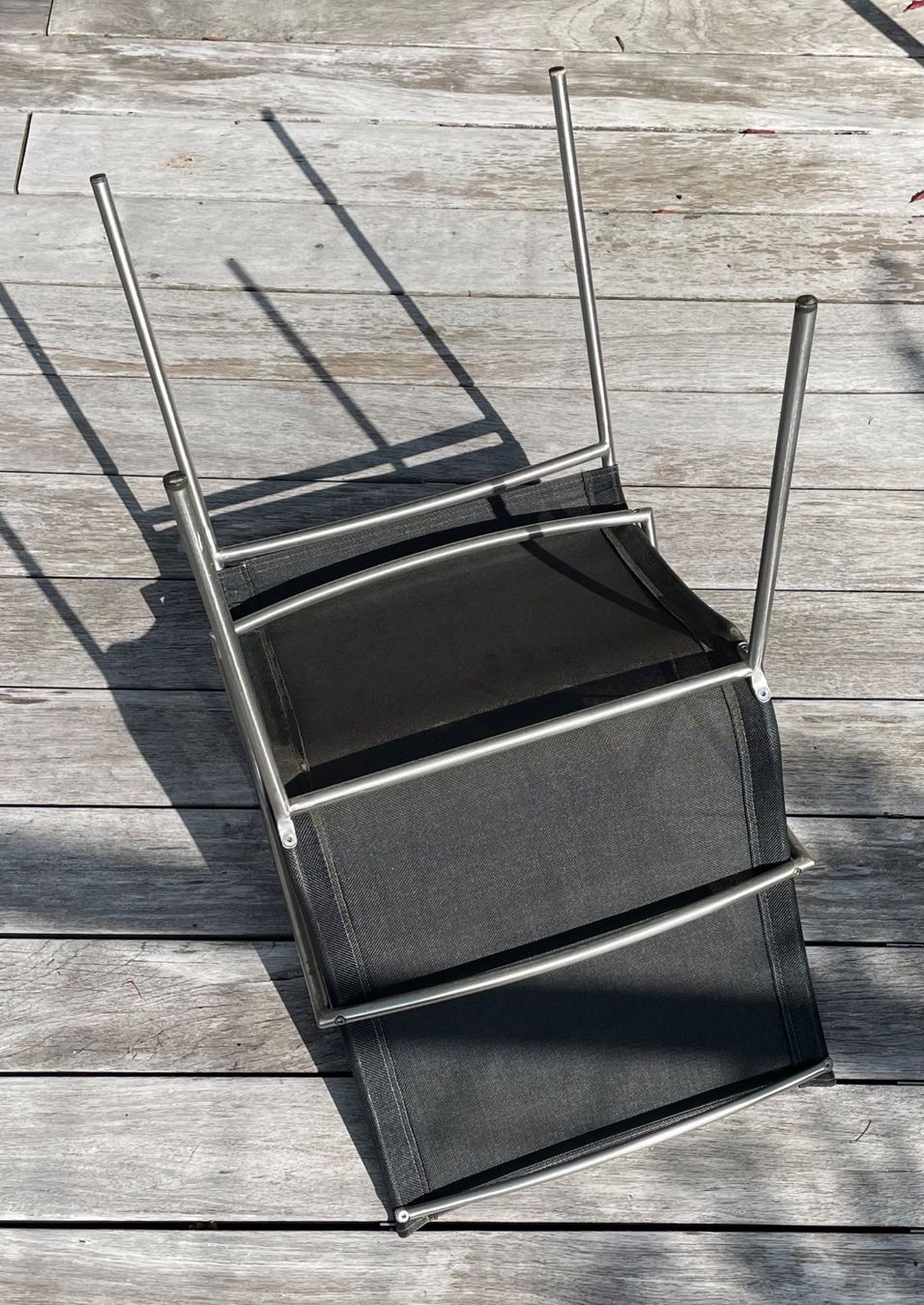 Pfister Sedie: 2 Gartenstühle | Chromstahl mit Textilbezug – Usato da Worb venduto da tmc25441 5