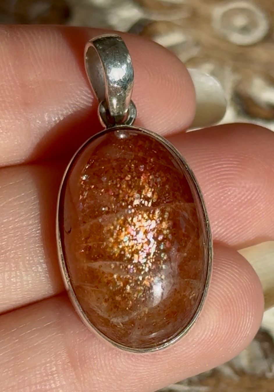 Ciondoli: Sonnenstein Cabochon Anhänger Silber 925 – Nuovo e nell'imballaggio originale da Biel venduto da djvalbnc