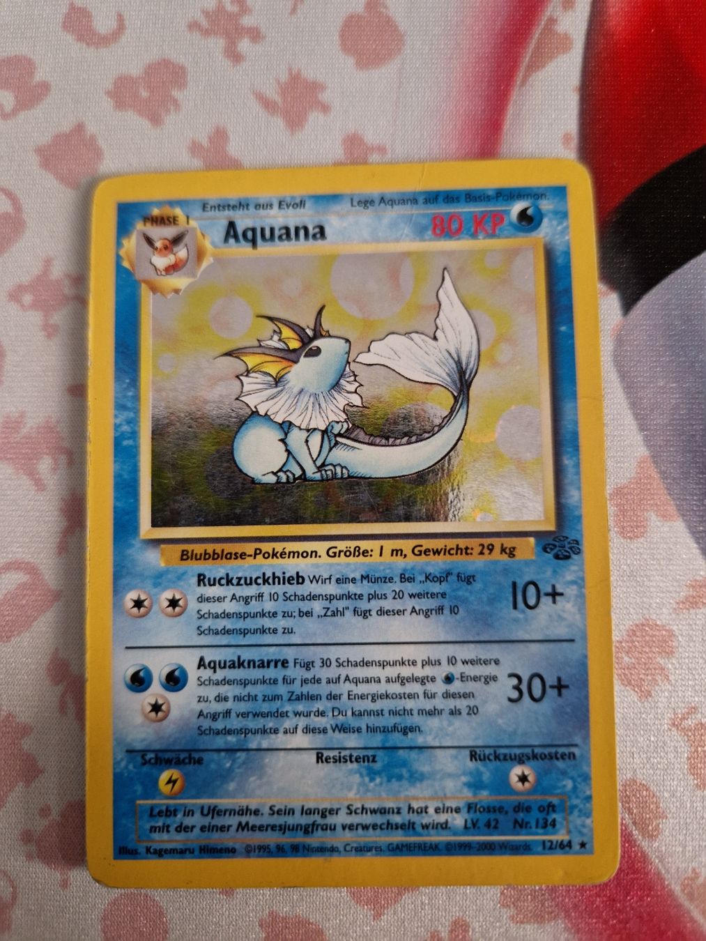Pokémon Sammelbilder & Trading cards: Aquana DE Jungle Holo – Gebraucht aus Wangen b. Olten von shlem