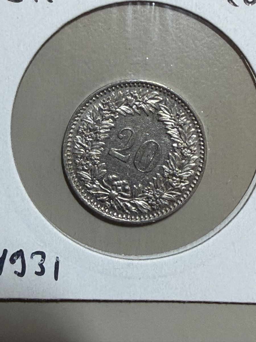 Toutes les monnaies: CHF 0.20 - 1931 – D'occasion à Payerne par Mike1682