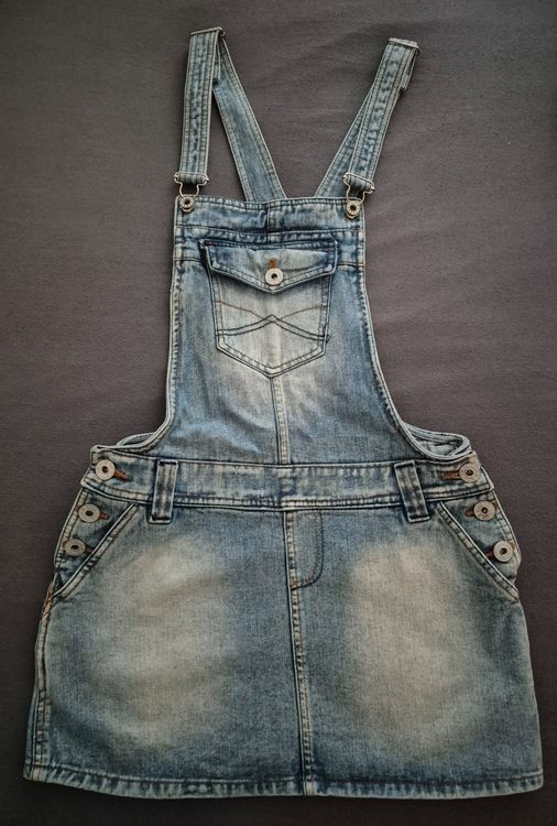 Jupe Salopette Used Jean - Modèle En Jean Blanc, Taille 38, Style Mini | Neuve Sans étiquettes