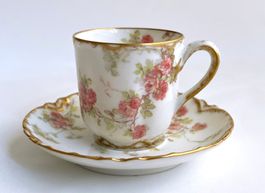 H&Cº*L*FRANCE*Limoges*MOKKATASSE & UNTERTASSE*SET*2-tlg.*