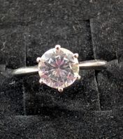 Xenox Damenring, Silber mit weissem Stein, Ringgrösse 56
