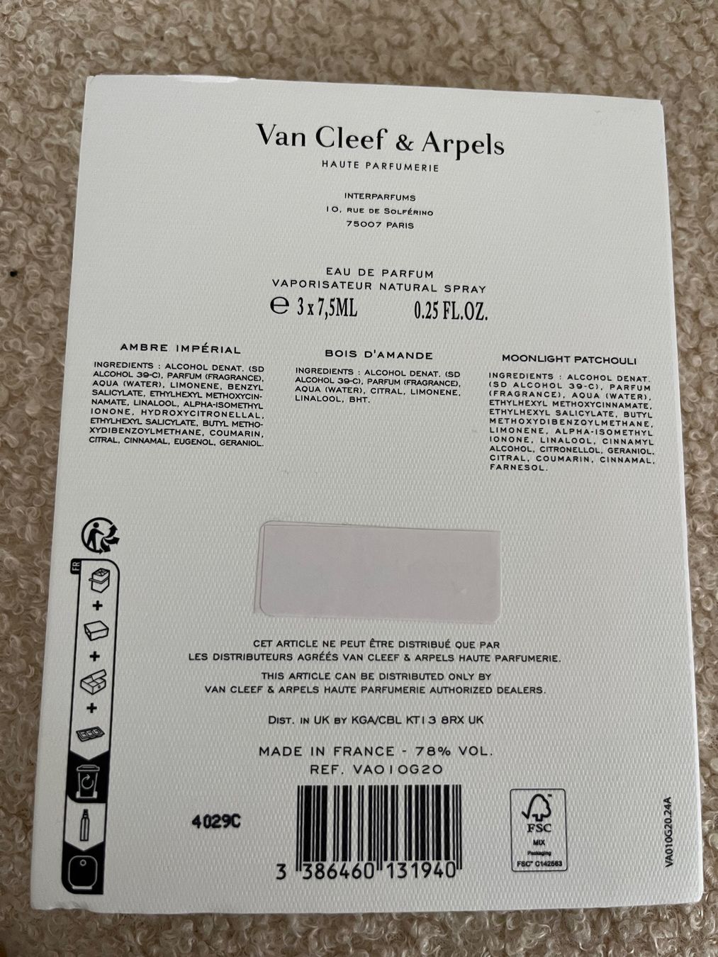 Van Cleef Parfum & Eau de Toilette: Van Cleef & Arpels 3*7,5  ml samples – Neu (gemäss Beschreibung) aus Chêne-Bougeries von Seetooyoo 3