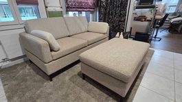 Kompakt-Sofa + Hocker | Brühl | 15% Ausstellungsrabatt