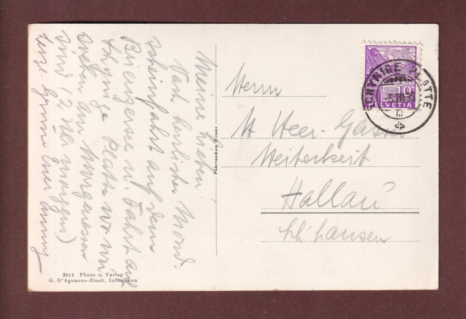Ansichtskarten: SCHYNIGE PLATTE - Terrasse - 1935 – Gebraucht aus Pully von nicecards-shop 1
