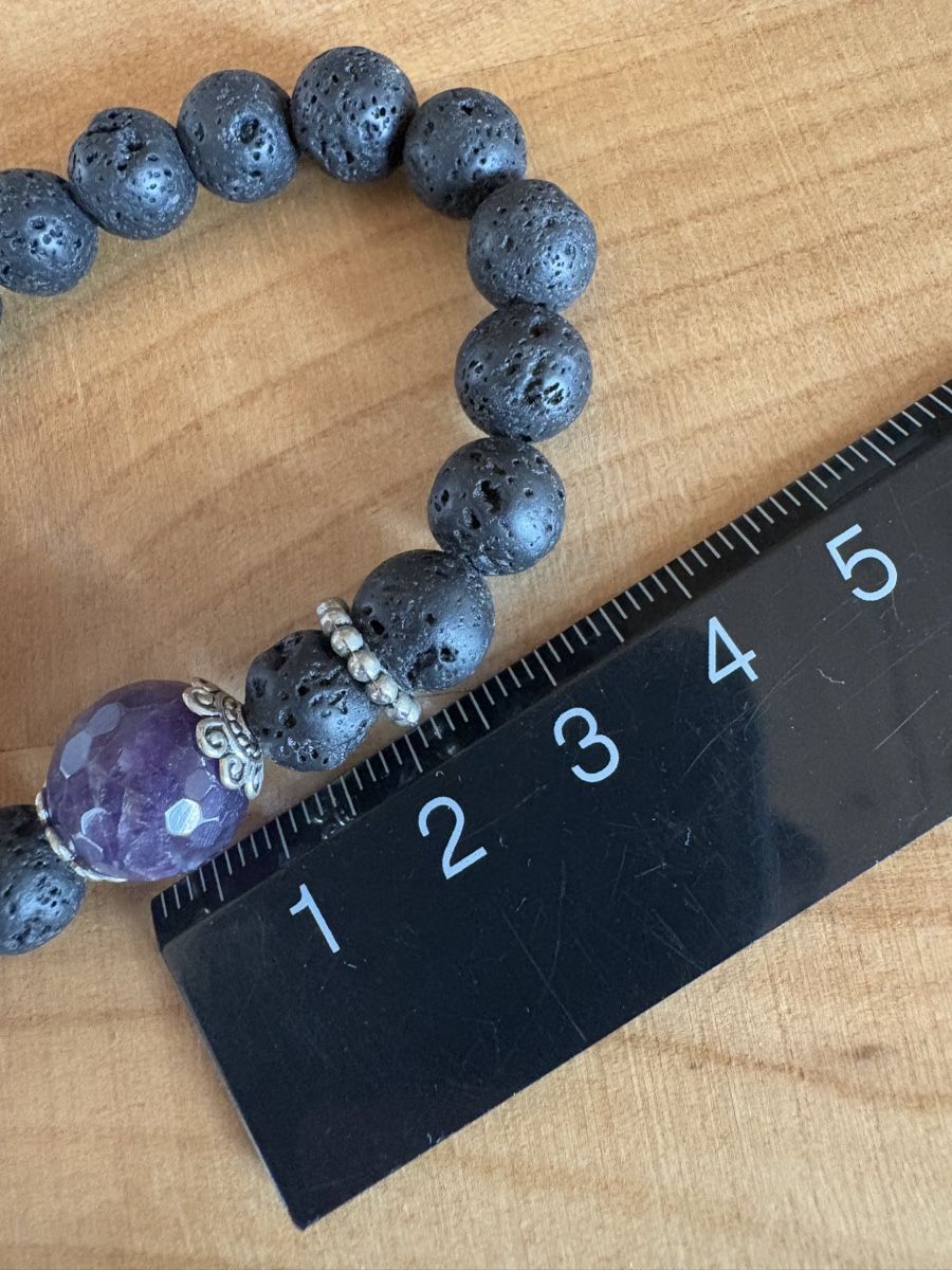 Bracciali & Braccialetti: Armkette mit Lava und Amethyst – Usato da Rümlang venduto da baselsale1 1