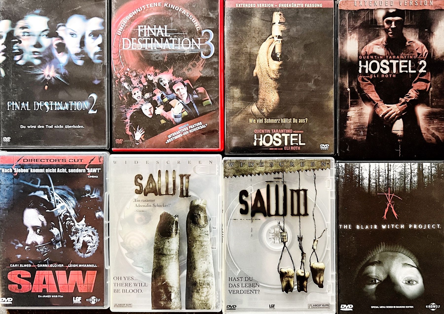 Tutti i DVDs: 8 Horror-DVD's SAW / Final Destination – Nuovo (secondo la descrizione) da Zürich venduto da sppeidkryo