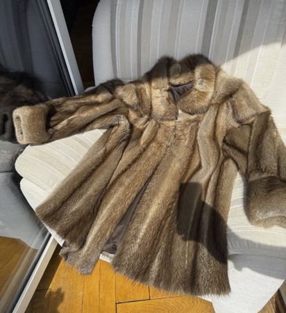 🔝Nerzjacke, Braunbeige, Damen Grösse 40, Innenfutter Seide
